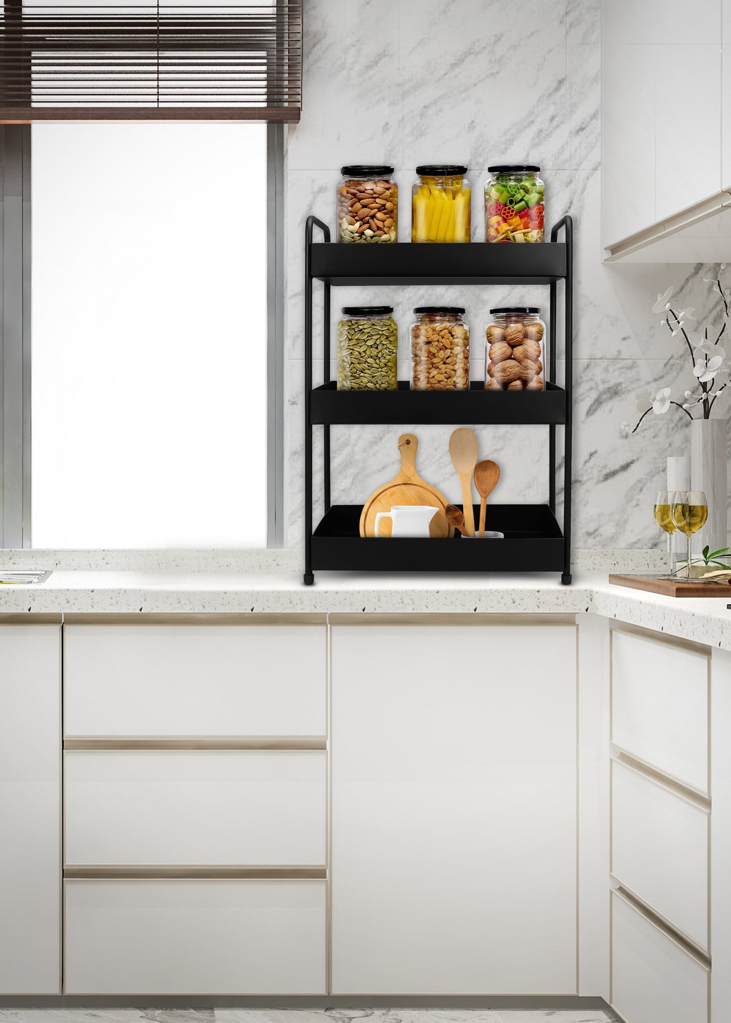 3 Tier Multipurpose Storage Rack for Kitchen & Bathroom