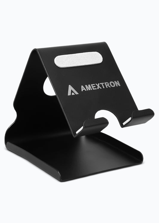 AMEXTRON Mobile Stand with Card Holder | Premium Metal Phone Holder for Desk & Table