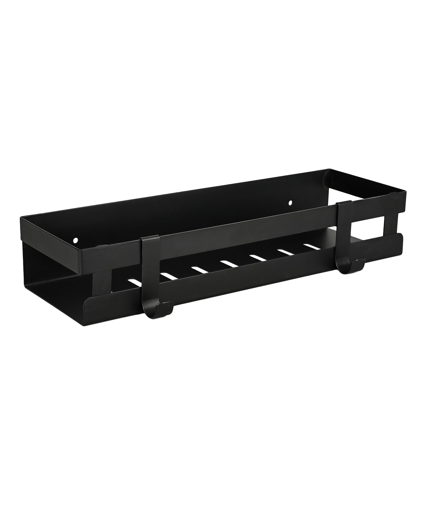AMEXTRON Wall Mounted Bathroom & Kitchen Shelf with Hanging Hooks | Rustproof Metal Storage Organizer