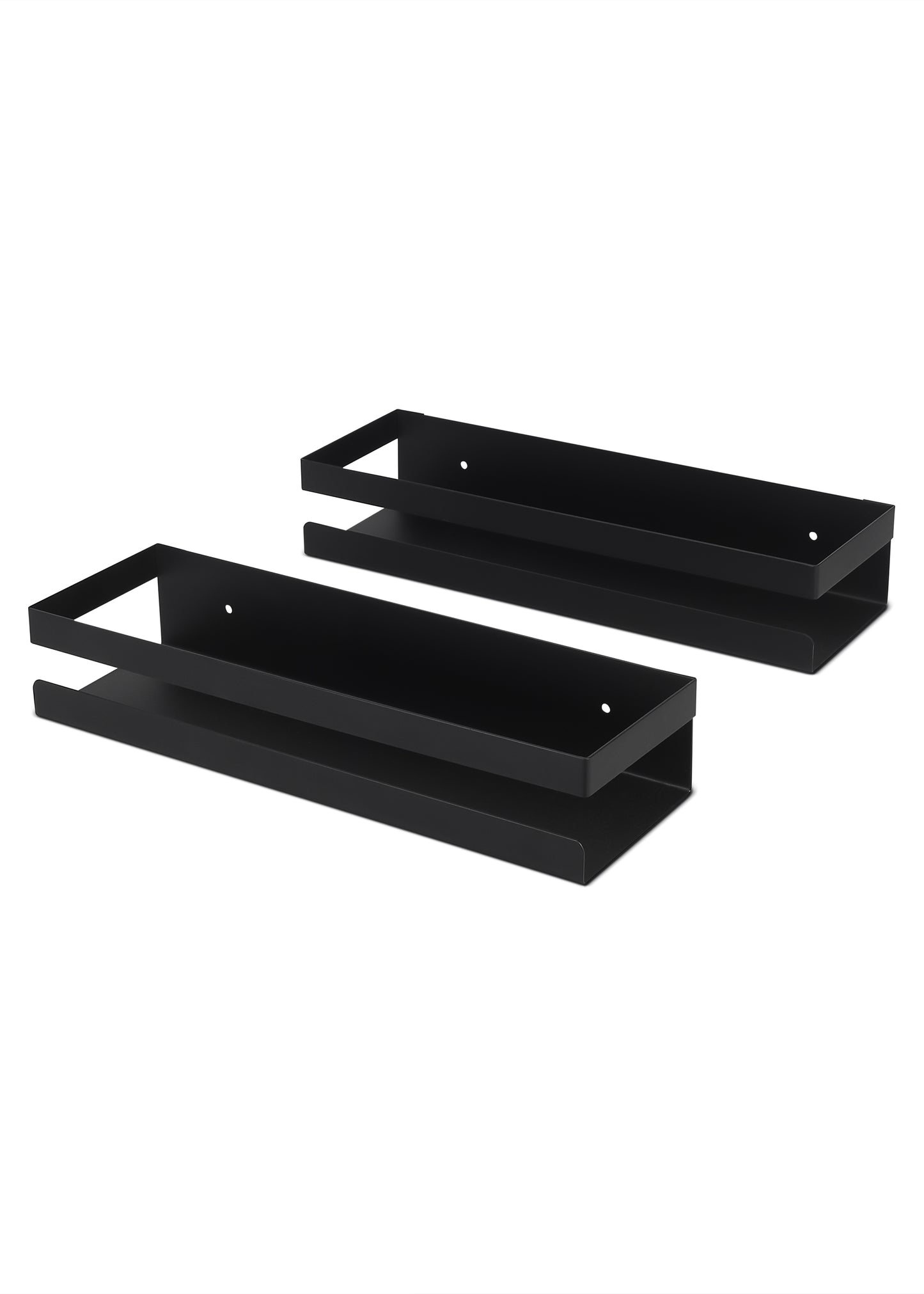 AMEXTRON Set of 2 Wall Mounted Floating Shelves for Bathroom & Kitchen | Premium Metal Storage Rack