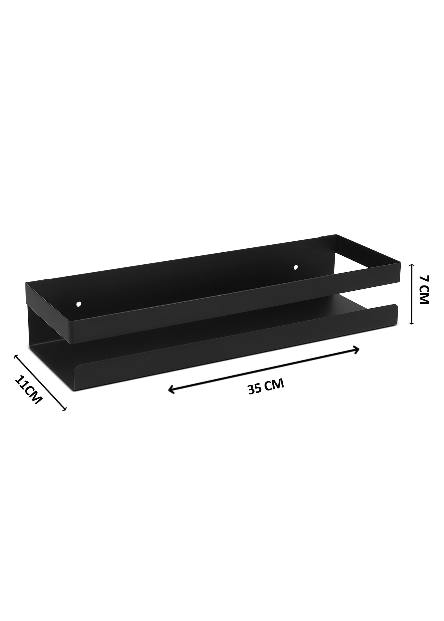 AMEXTRON Set of 2 Wall Mounted Floating Shelves for Bathroom & Kitchen | Premium Metal Storage Rack